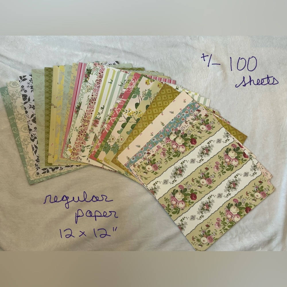 OVER 325 sheets craft paper: 100+ 12x12” cardstock & 225+ 12X12”, 8.5X11” paper - Picture 2 of 8